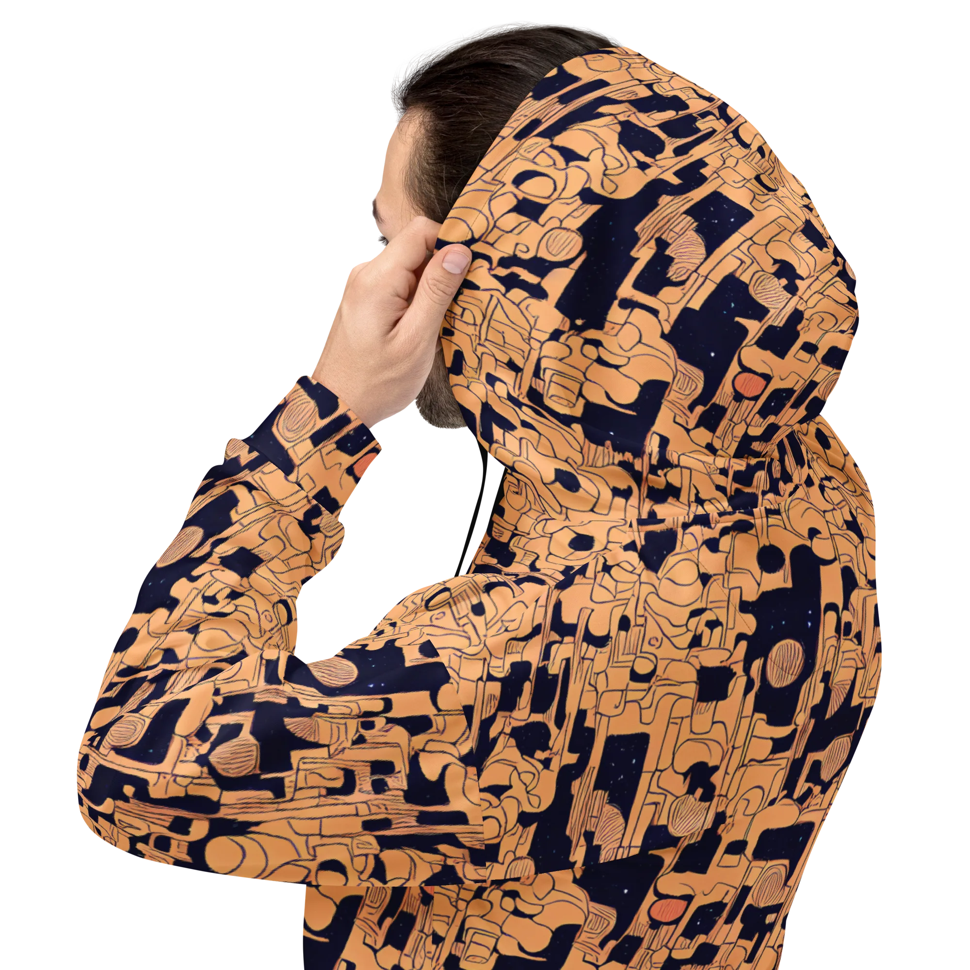 Apricot Orbit on Hoodie — Back