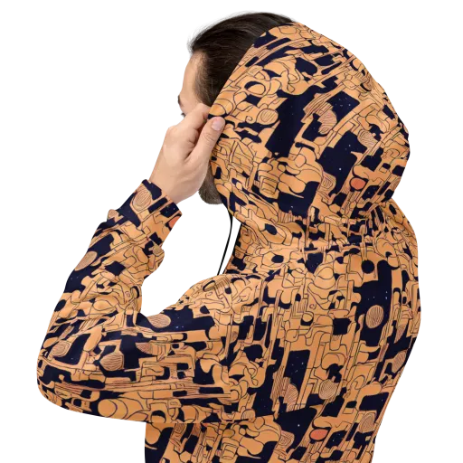 Apricot Orbit on a Hoodie