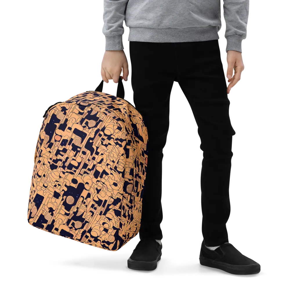 Apricot Orbit on Minimalist Backpack — Zoomed-in