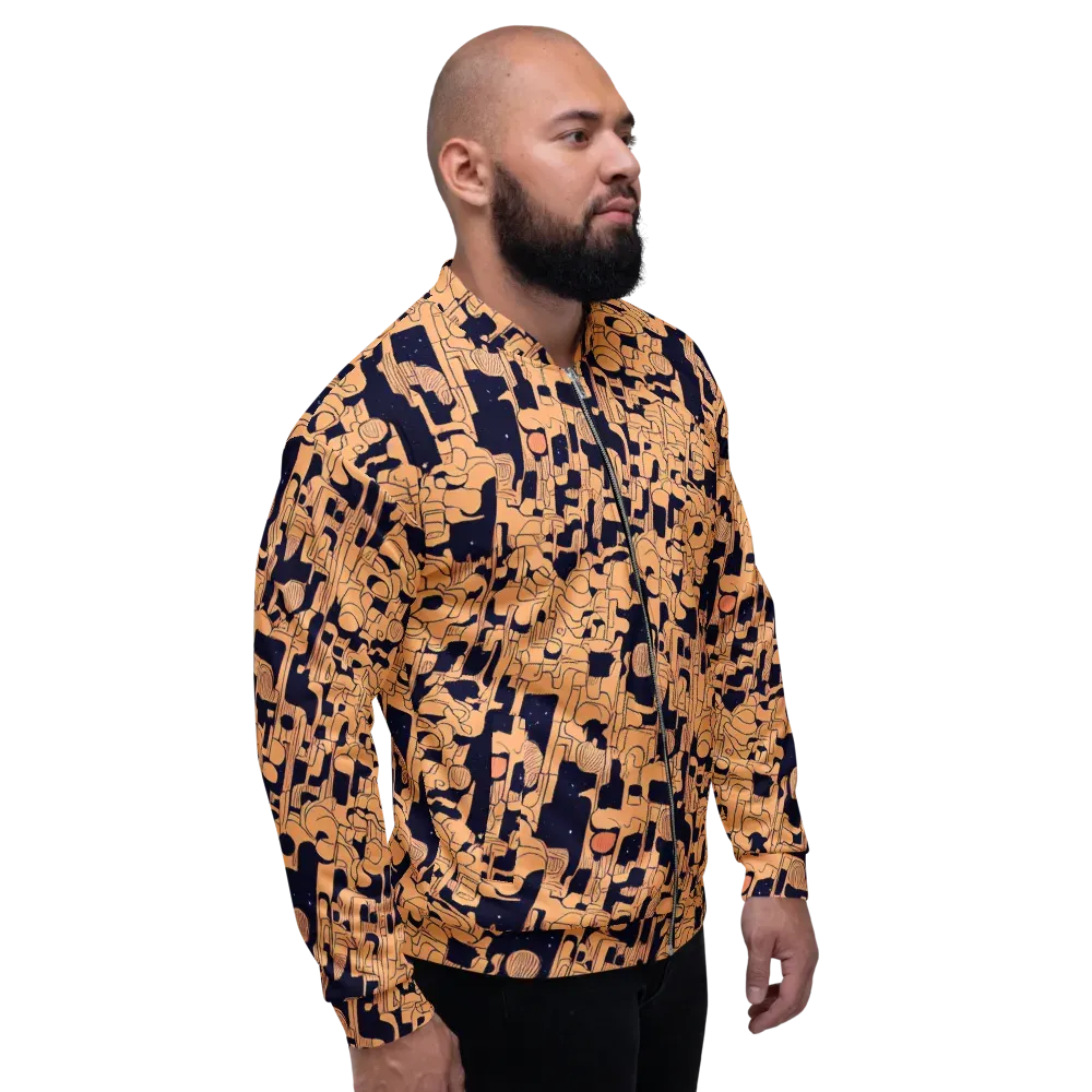 Apricot Orbit on Bomber Jacket — Right