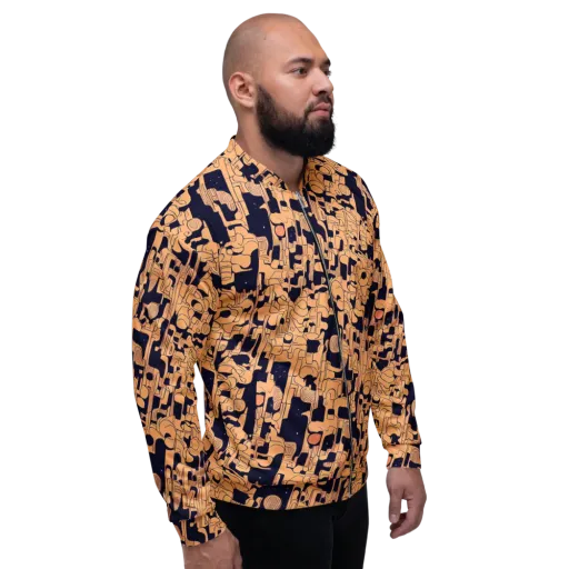 Apricot Orbit on a Bomber Jacket