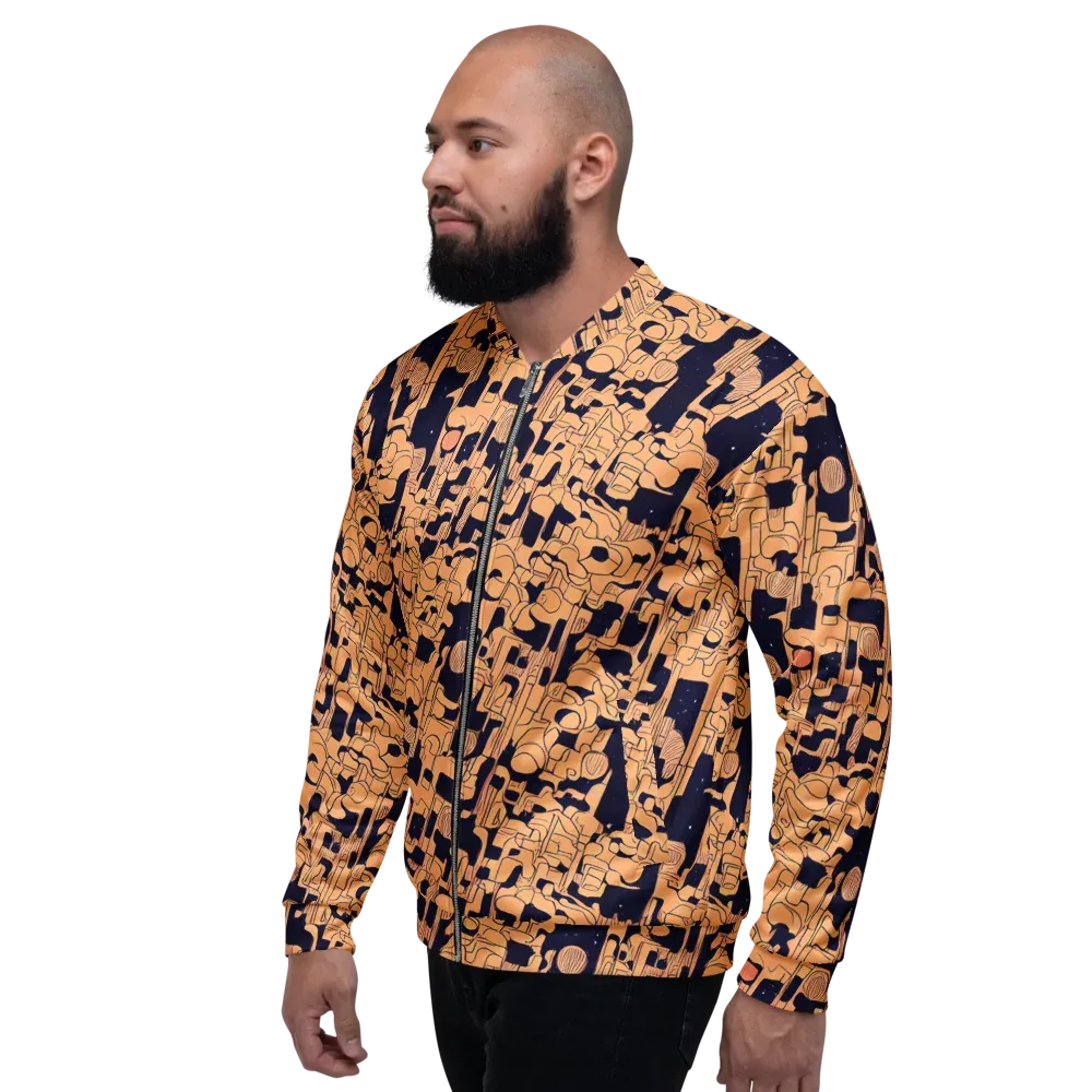 Apricot Orbit on Bomber Jacket — Left