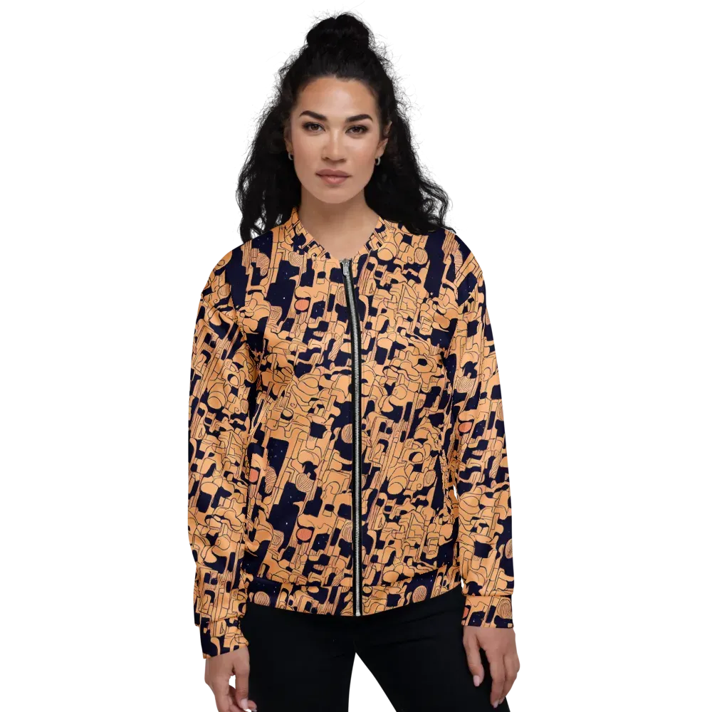 Apricot Orbit on Bomber Jacket — Front