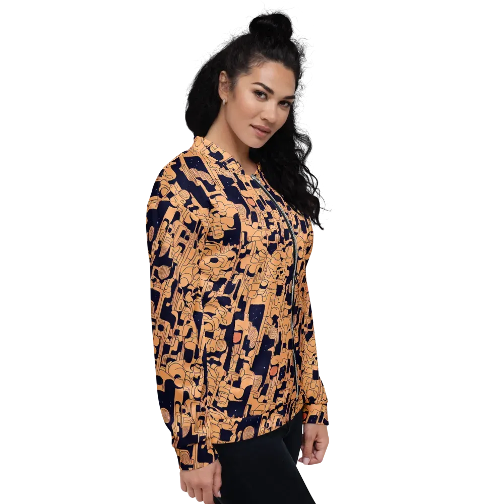 Apricot Orbit on Bomber Jacket — Right