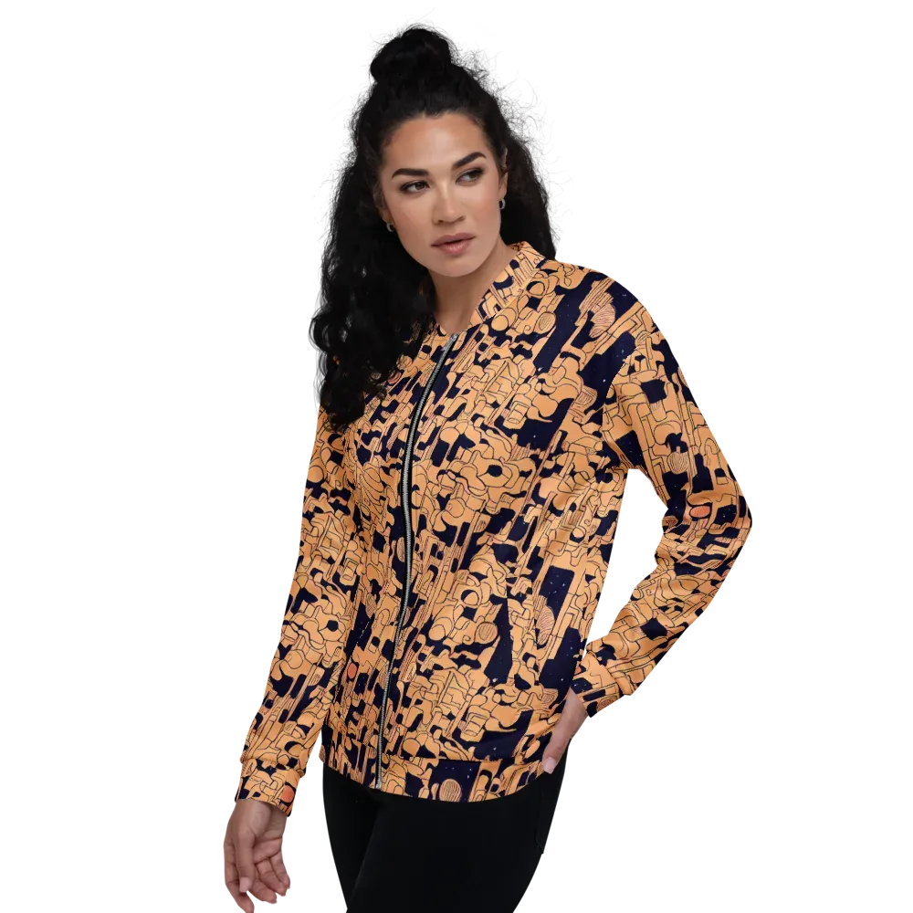 Apricot Orbit on Bomber Jacket — Left