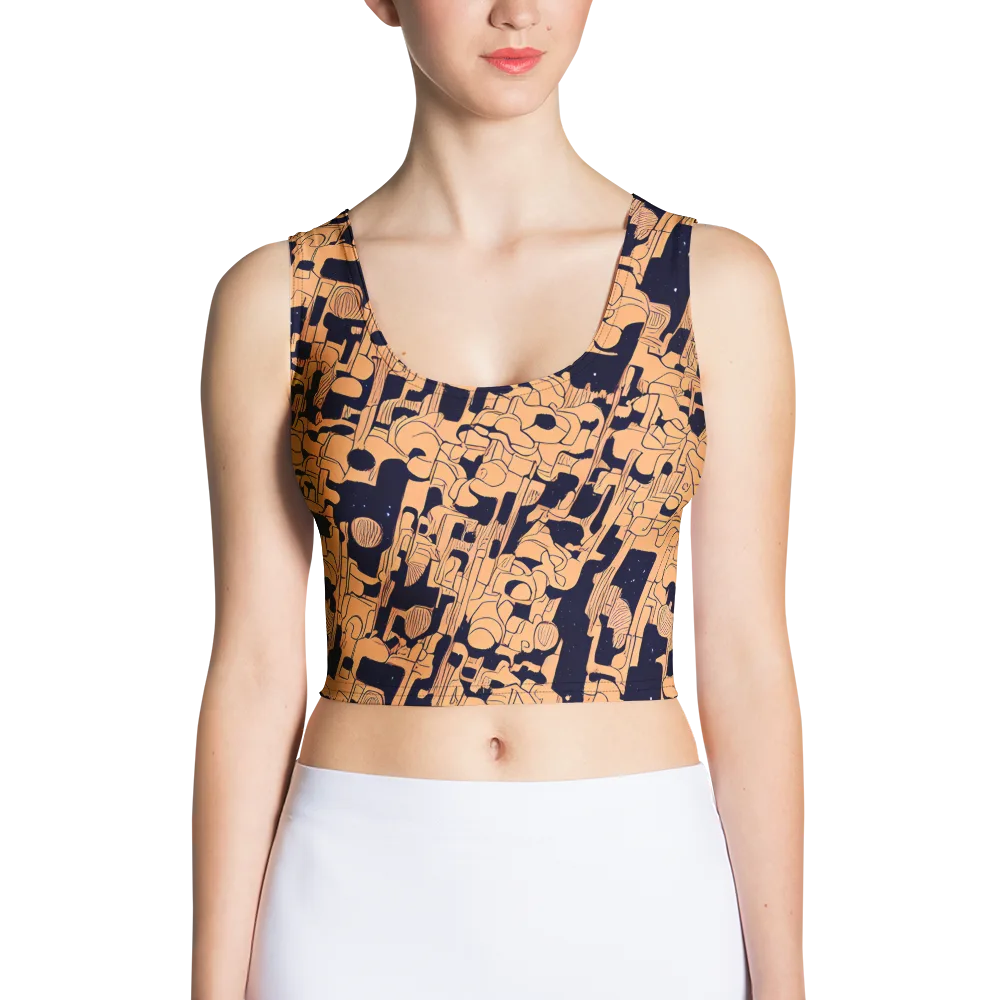 Apricot Orbit on Crop Top — Front