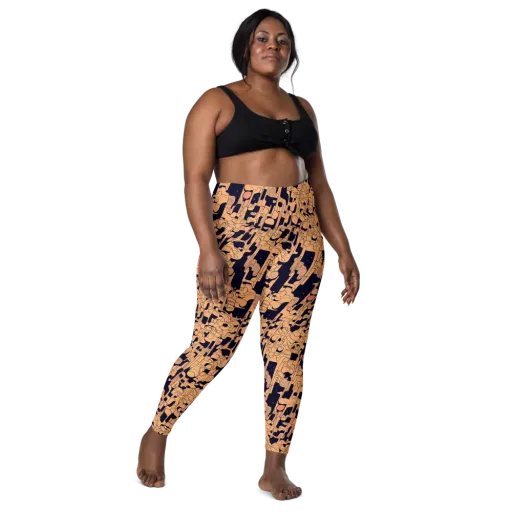 Apricot Orbit on a Leggings with Pockets