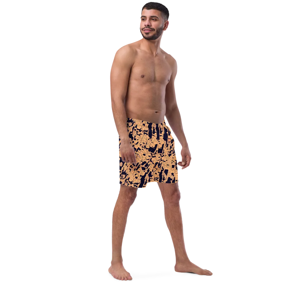 Apricot Orbit on Swim Trunks — Right Front