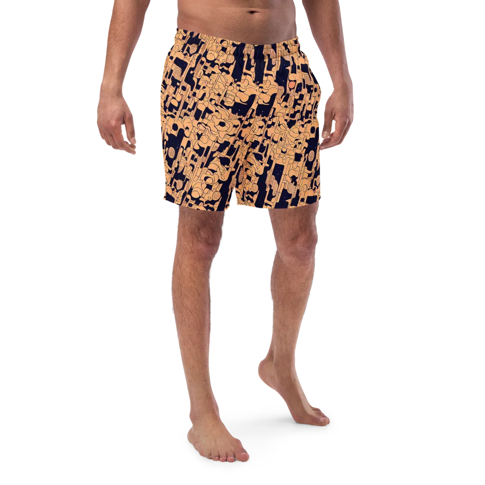 Apricot Orbit on Swim Trunks — Front
