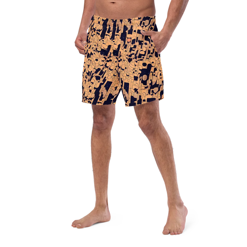 Apricot Orbit on Swim Trunks — Left Front