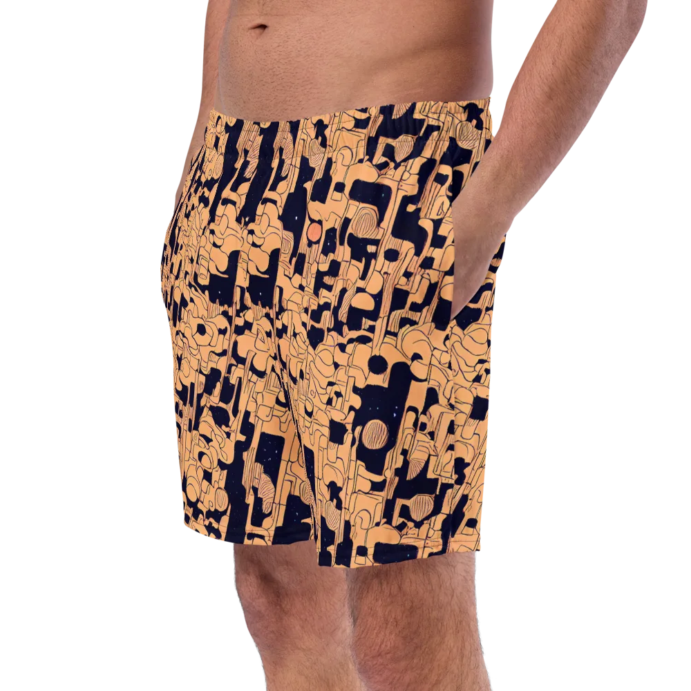 Apricot Orbit on Swim Trunks — Left Front