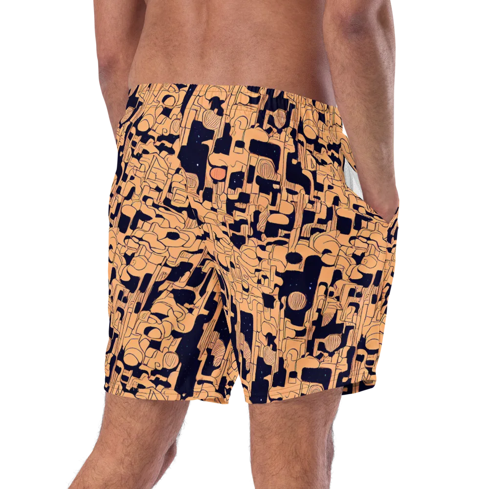 Apricot Orbit on Swim Trunks — Right Back