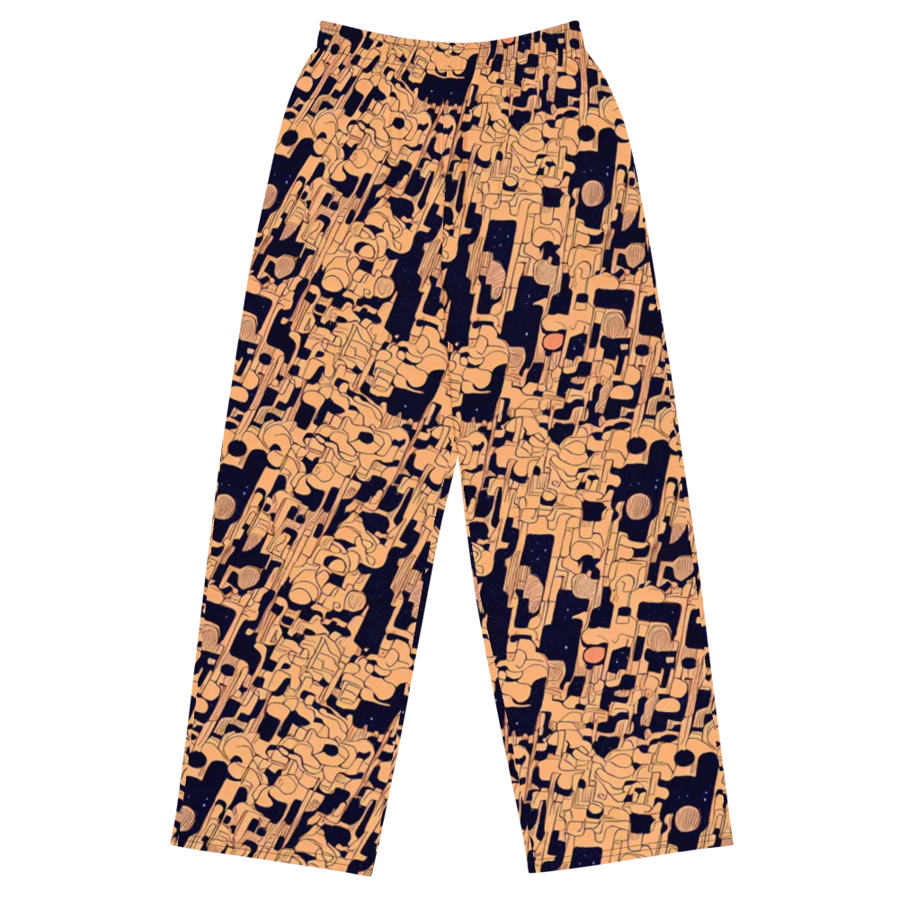 Apricot Orbit on Wide-Leg Pants — Front