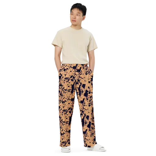 Apricot Orbit on a Wide-Leg Pants