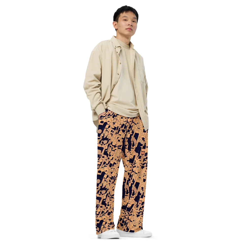 Apricot Orbit on Wide-Leg Pants — Right Front