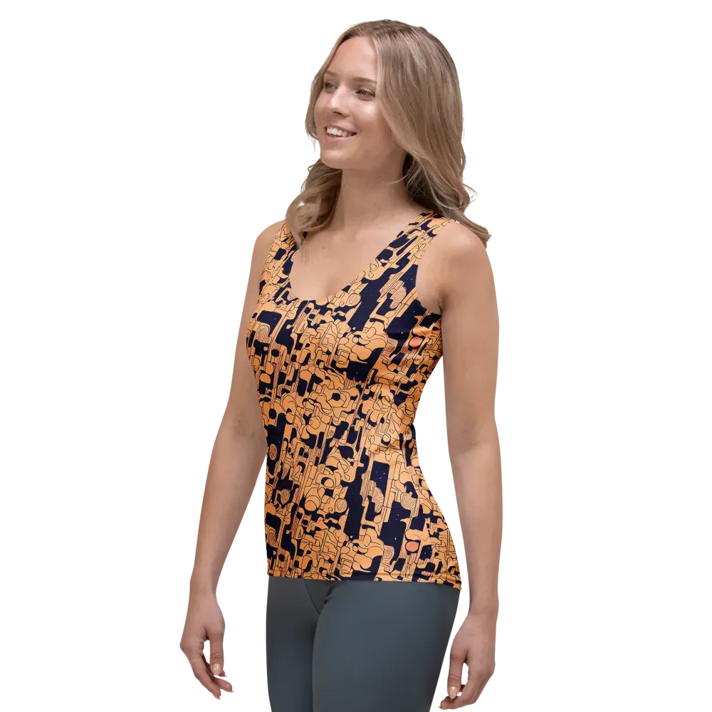Apricot Orbit on Women's Tank Top — Left Front