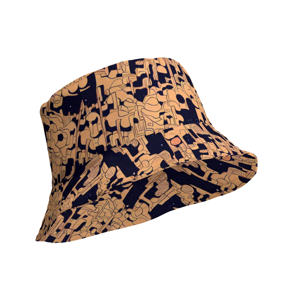 Apricot Orbit on Reversible Bucket Hat — Product details Outside