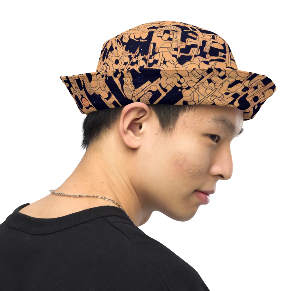 Apricot Orbit on Reversible Bucket Hat — Right Outside