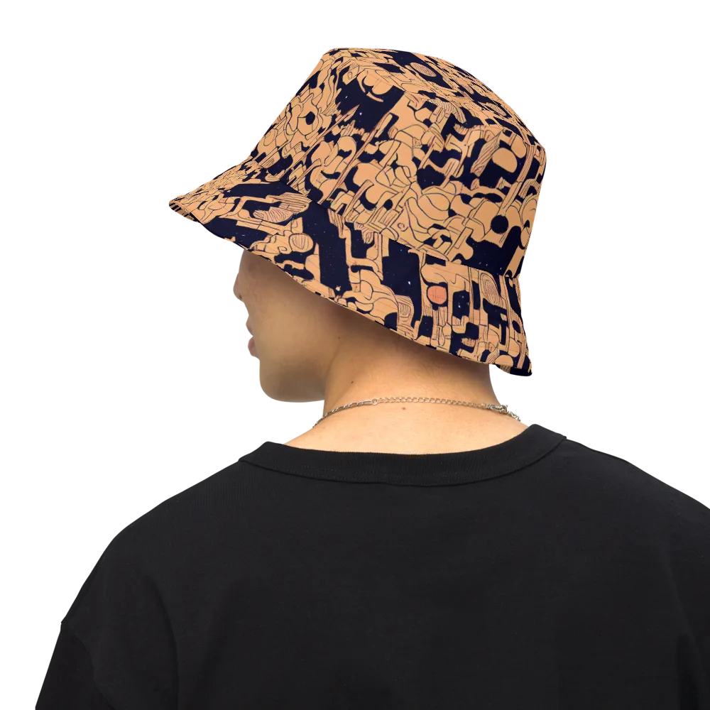 Apricot Orbit on Reversible Bucket Hat — Back Inside