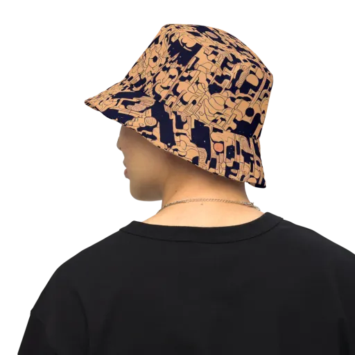 Apricot Orbit on a Reversible Bucket Hat