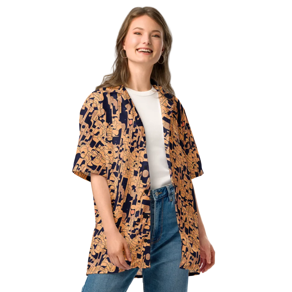 Apricot Orbit on Button Shirt — Front