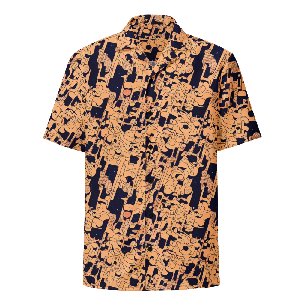 Apricot Orbit on Button Shirt — Front