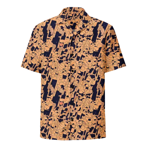 Apricot Orbit on a Button Shirt