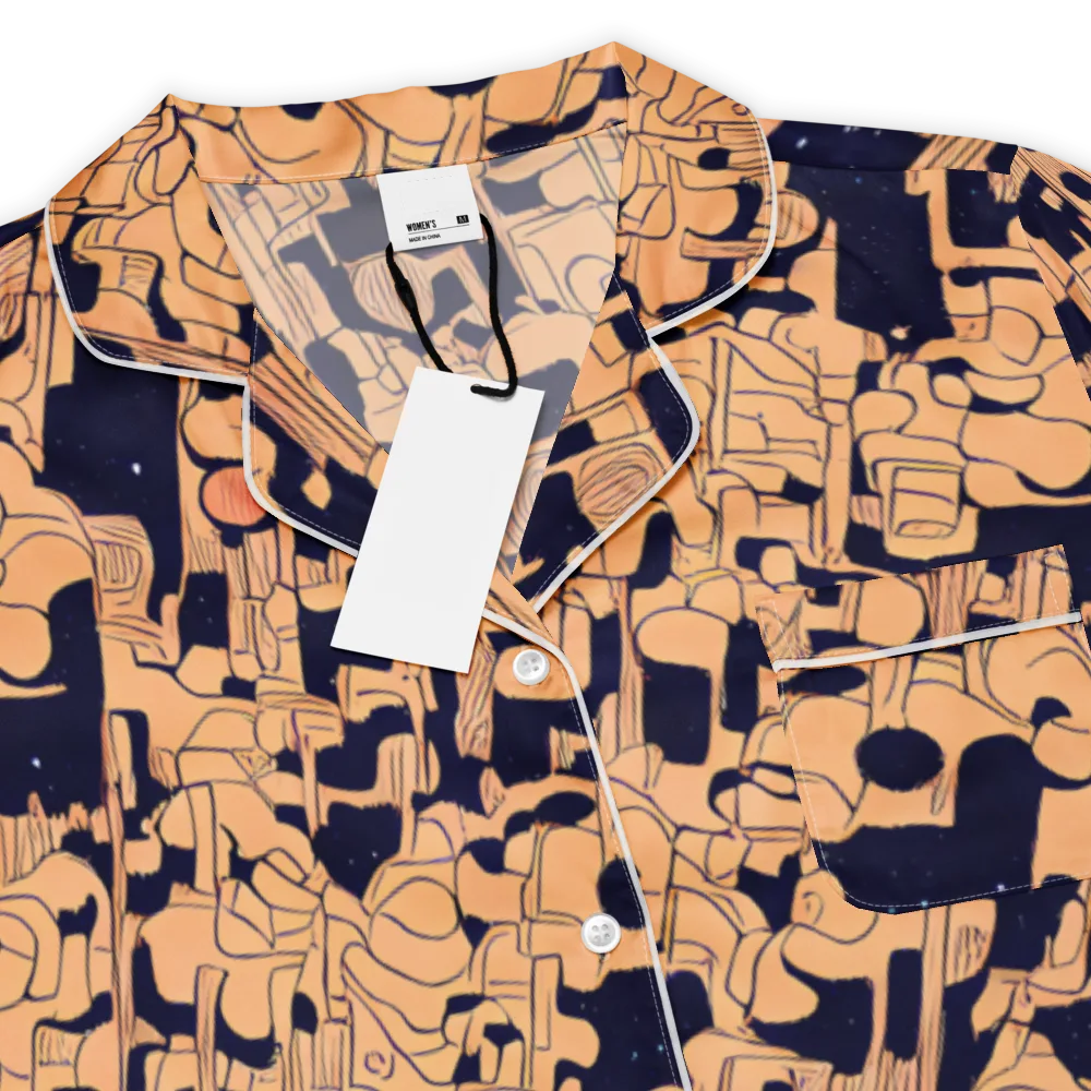 Apricot Orbit on Women's Short Sleeve Pajama Top — Product details