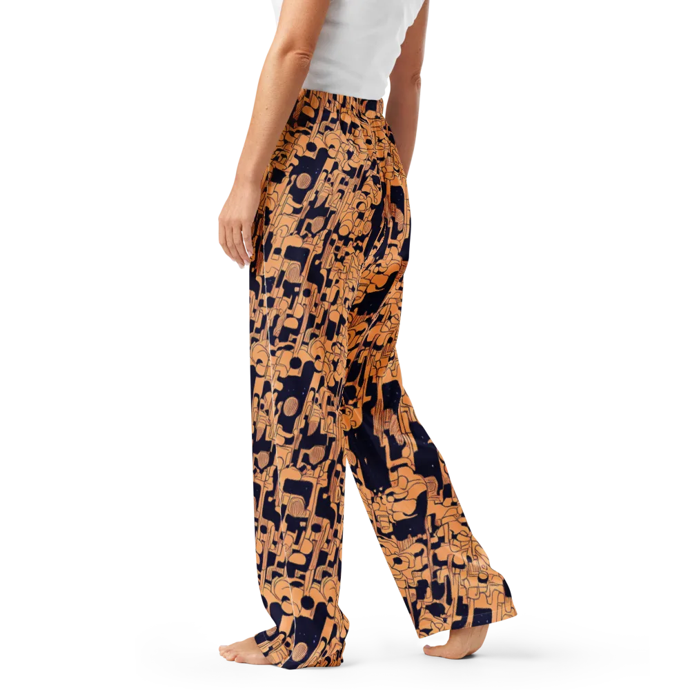 Apricot Orbit on Women's Pajama Pants — Left