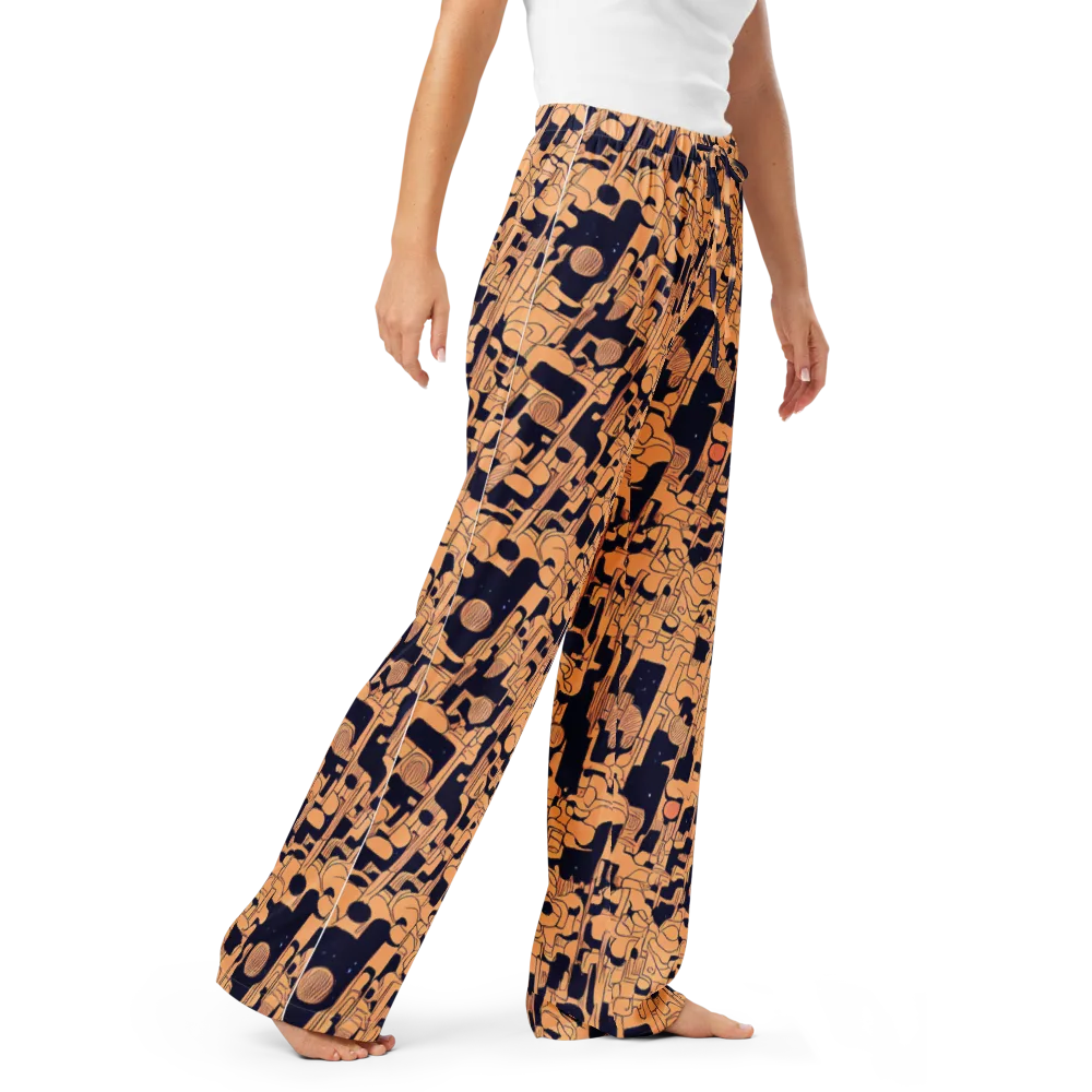 Apricot Orbit on Women's Pajama Pants — Right Front