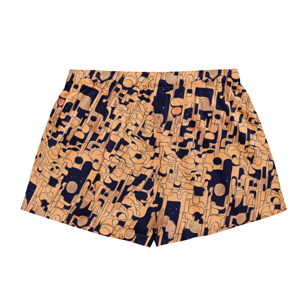 Apricot Orbit on Women's Pajama Shorts — Back