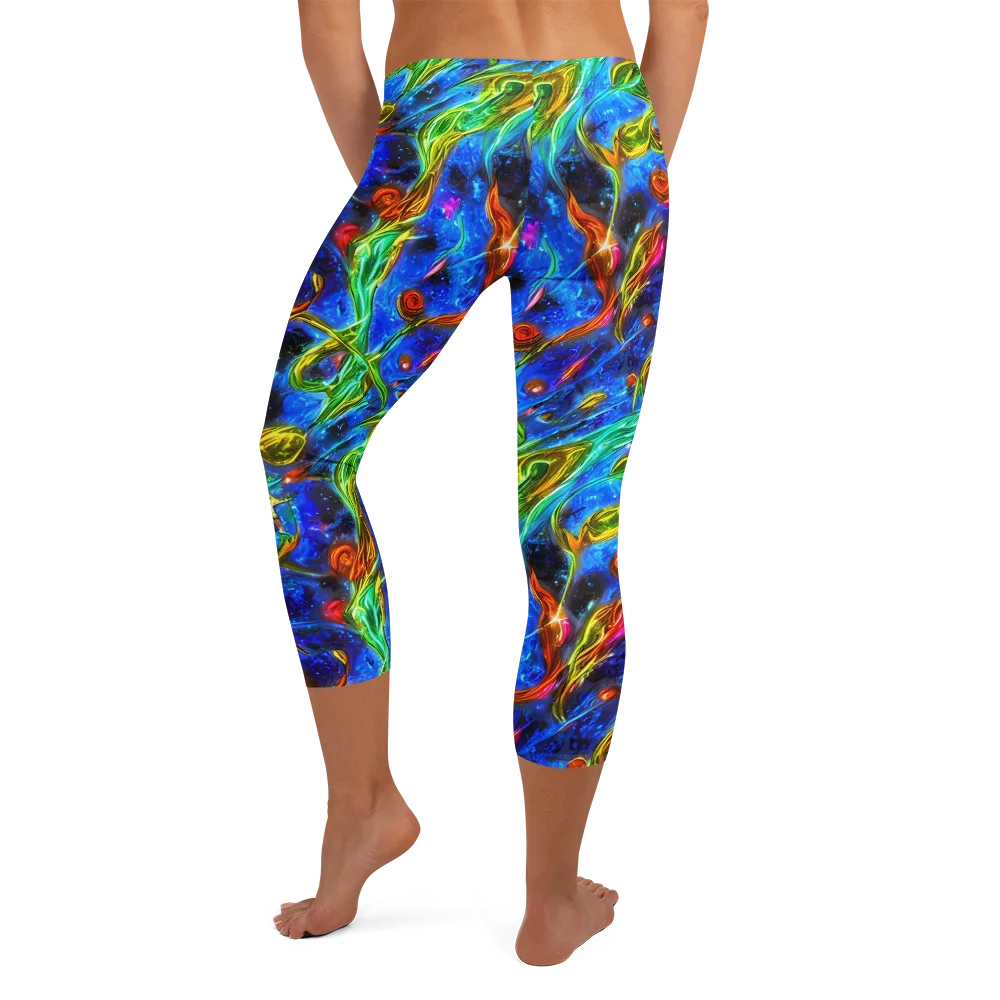 The Cobalt Spiral on Capri Leggings — Back
