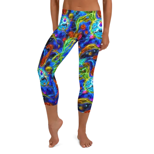 The Cobalt Spiral on a Capri Leggings