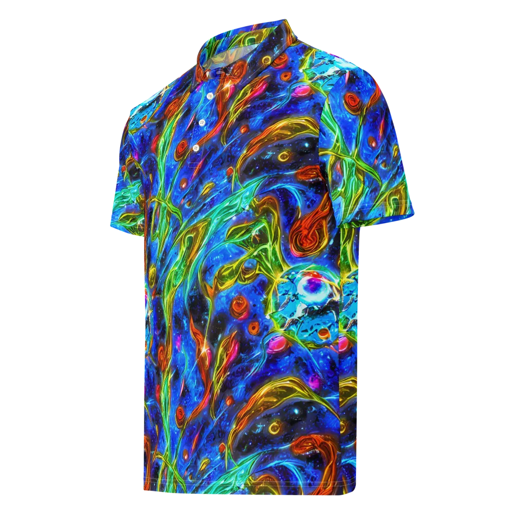 The Cobalt Spiral on Men's Slim Fit Polo Shirt — Left Front