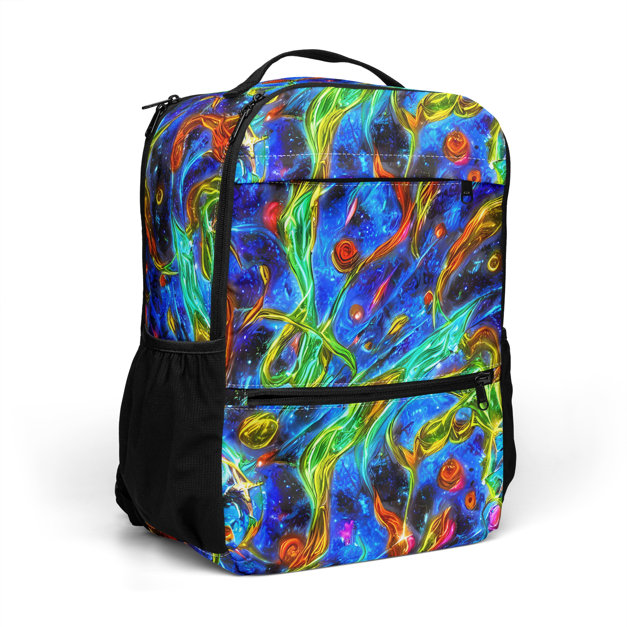 The Cobalt Spiral on Utility Backpack — Right Front