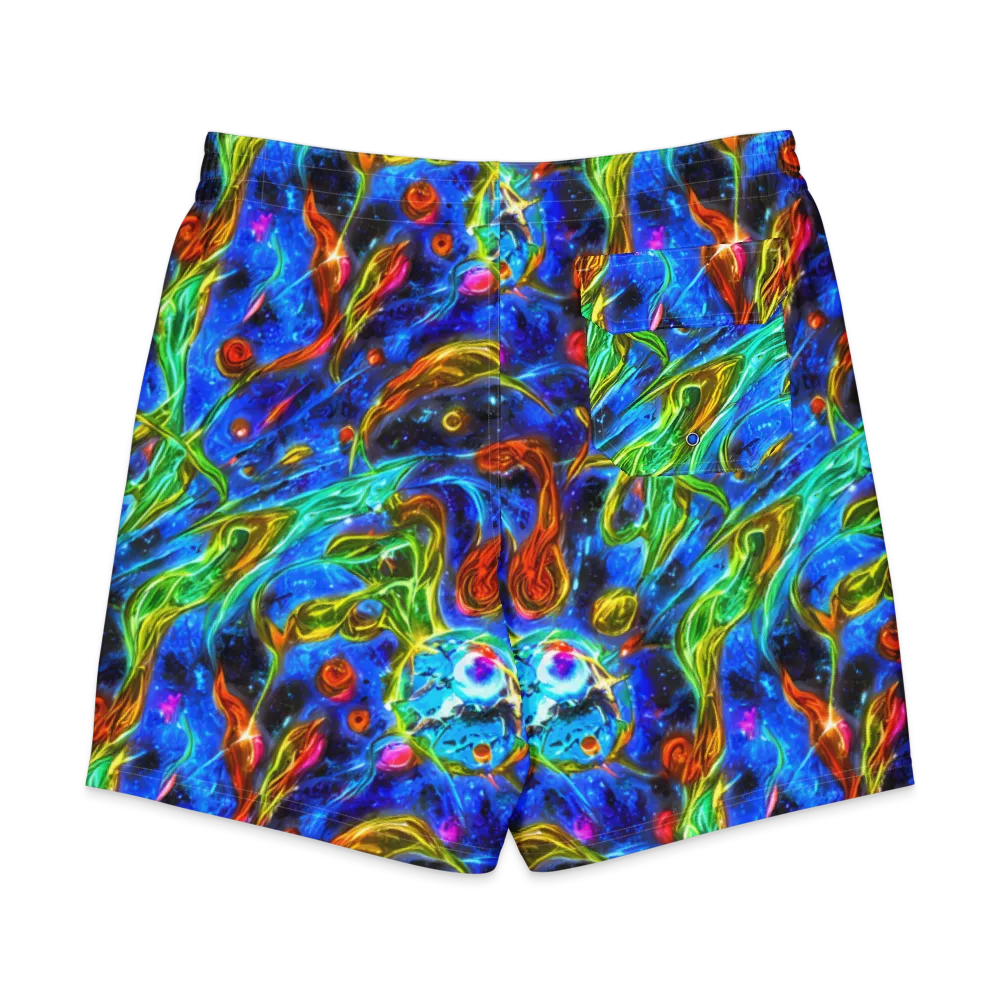 The Cobalt Spiral on Men's Board Shorts — Back