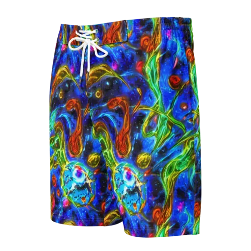 The Cobalt Spiral on a Men's Board Shorts