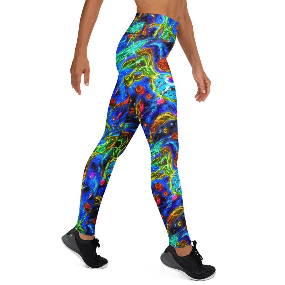 The Cobalt Spiral on Yoga Leggings — Right