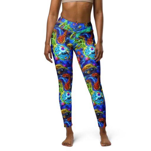 The Cobalt Spiral on a Yoga Leggings