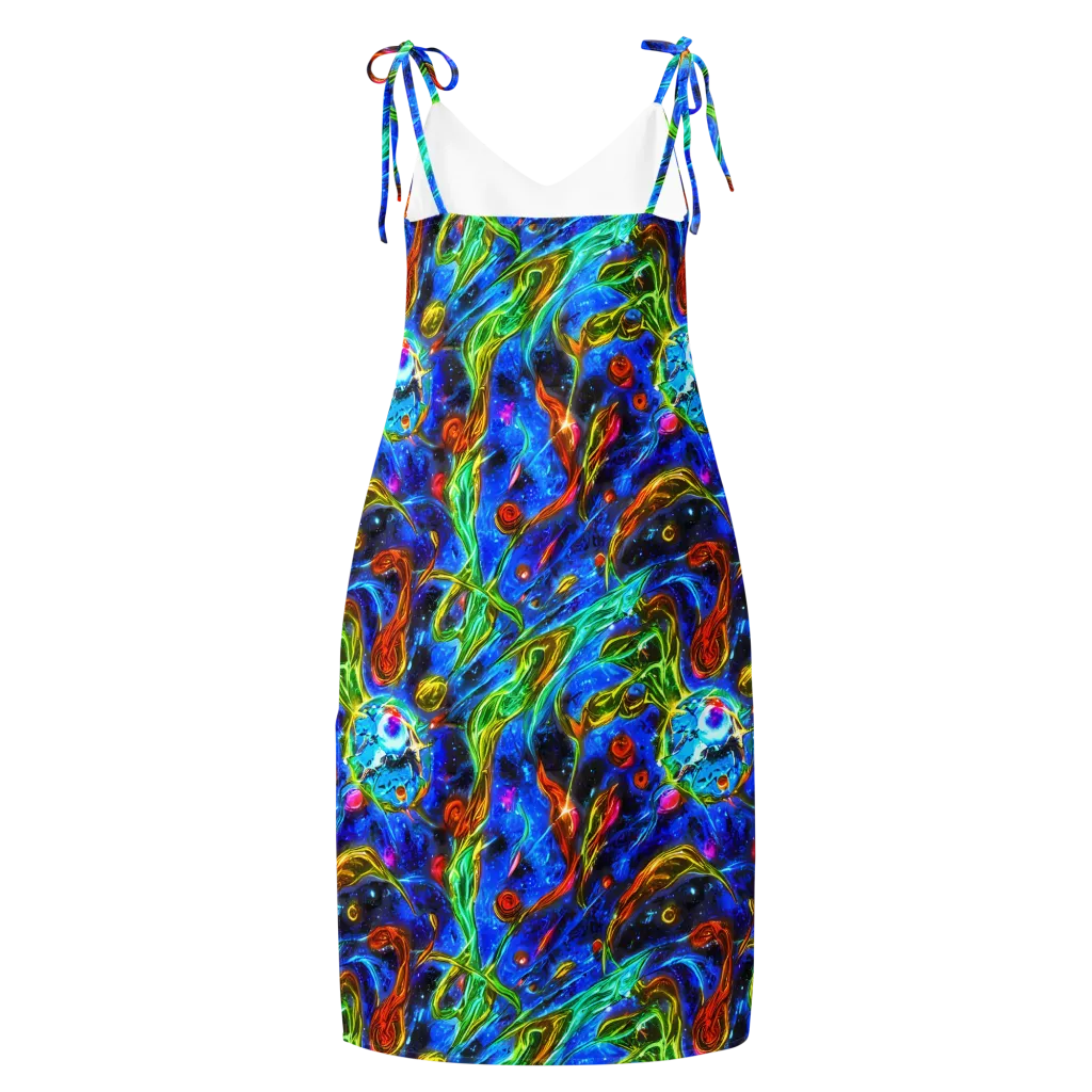The Cobalt Spiral on Slip Dress — Back