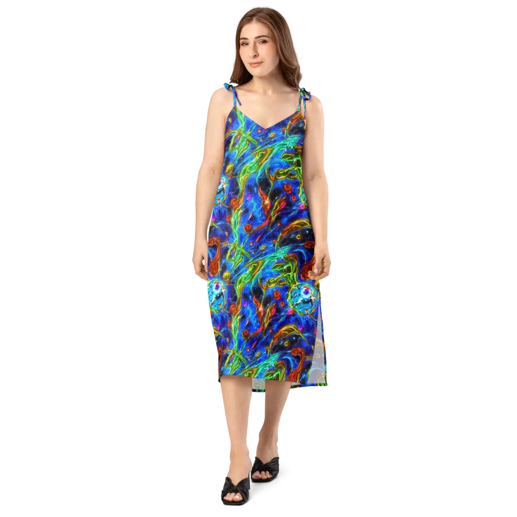The Cobalt Spiral on Slip Dress — Front