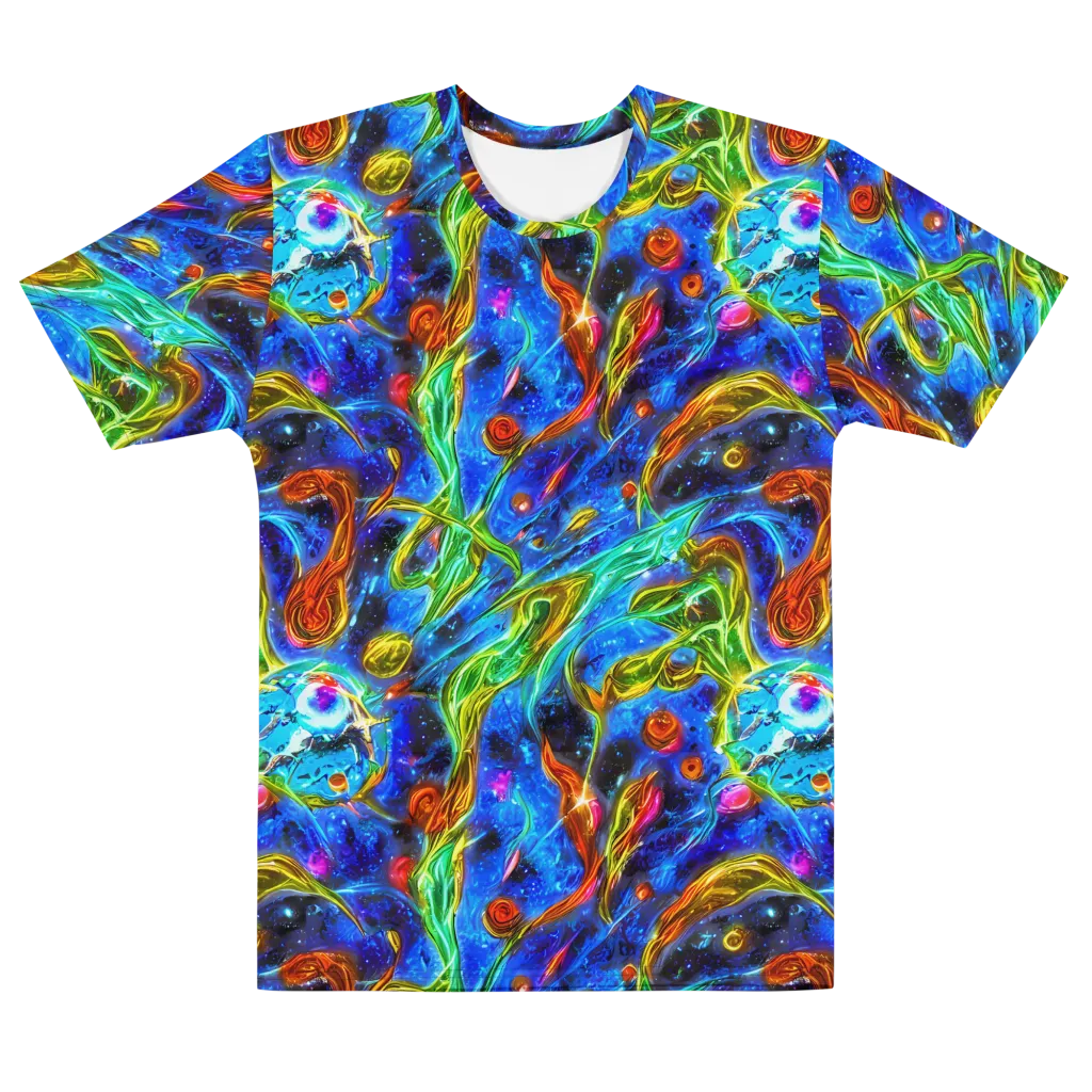The Cobalt Spiral on Men's Cotton Crew Neck T-Shirt — Front