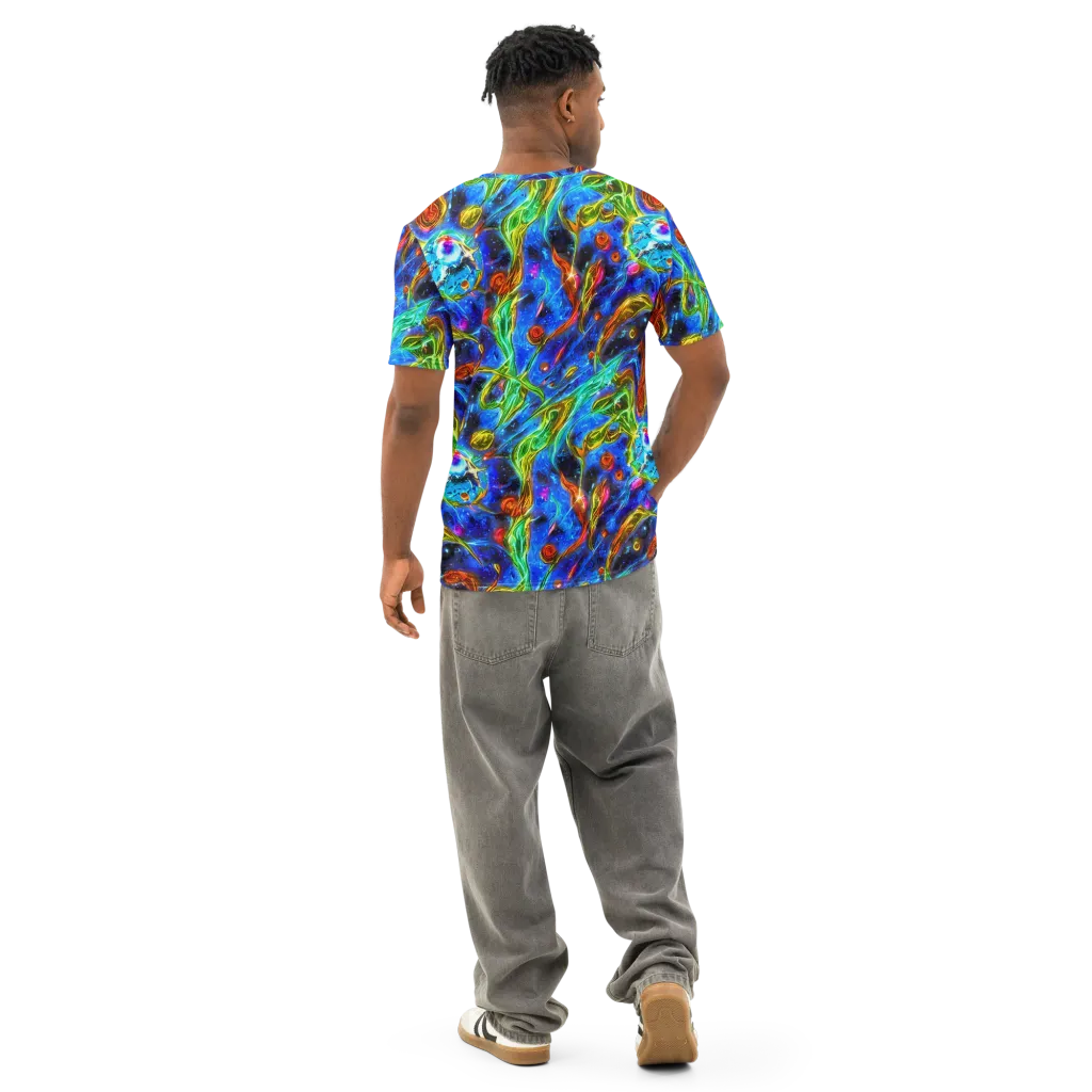 The Cobalt Spiral on Men's Cotton Crew Neck T-Shirt — Back
