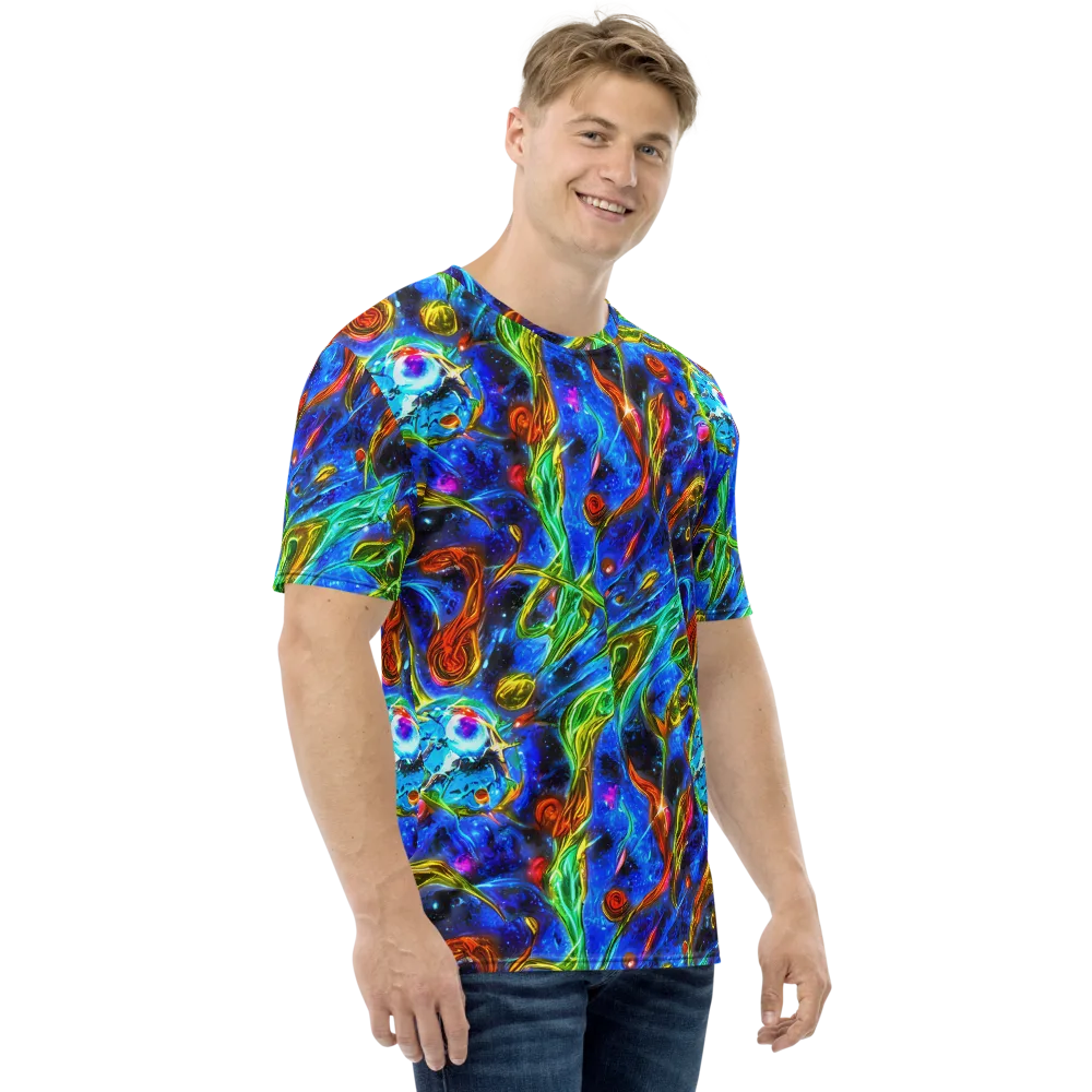 The Cobalt Spiral on Men's Crew Neck T-Shirt — Right