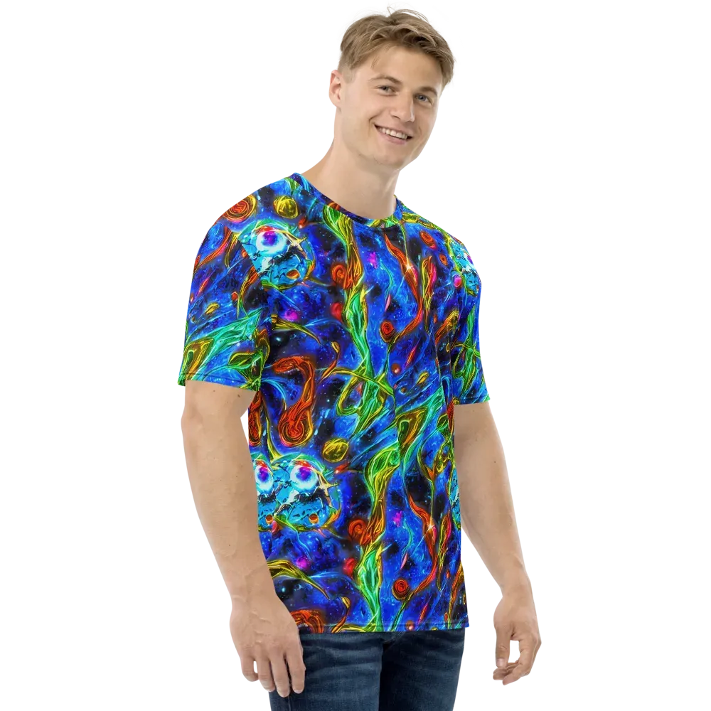 The Cobalt Spiral on Men's Crew Neck T-Shirt — Right