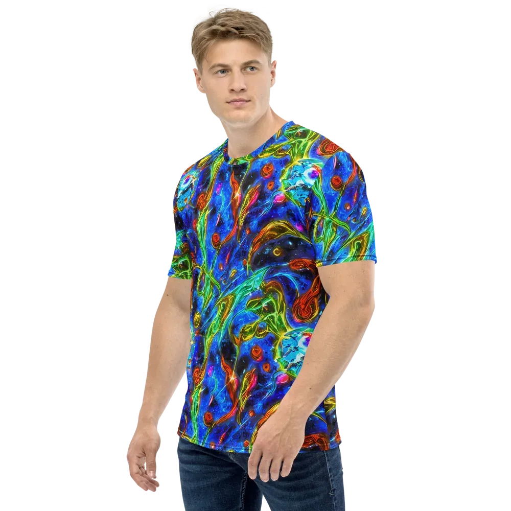 The Cobalt Spiral on Men's Crew Neck T-Shirt — Left