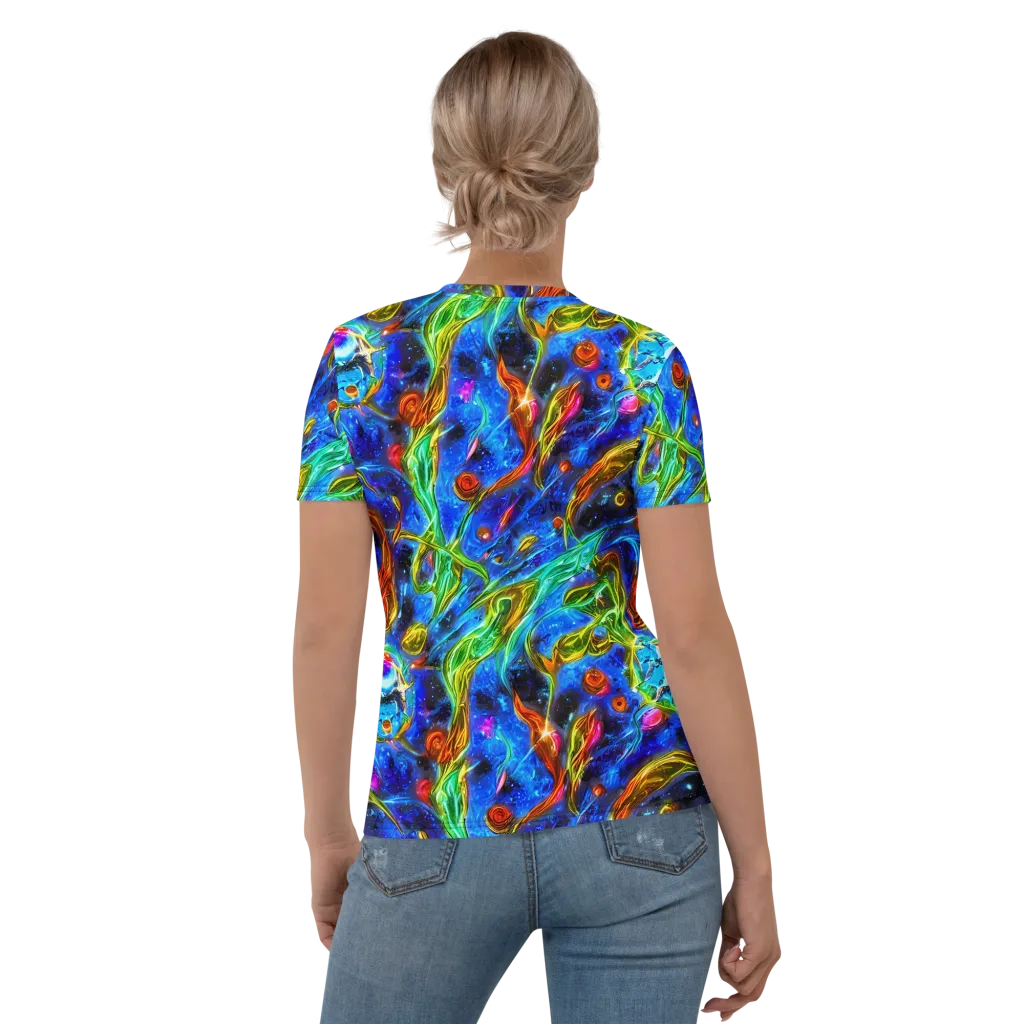 The Cobalt Spiral on Women's Crew Neck T-Shirt — Back