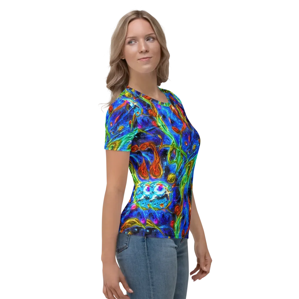 The Cobalt Spiral on Women's Crew Neck T-Shirt — Right