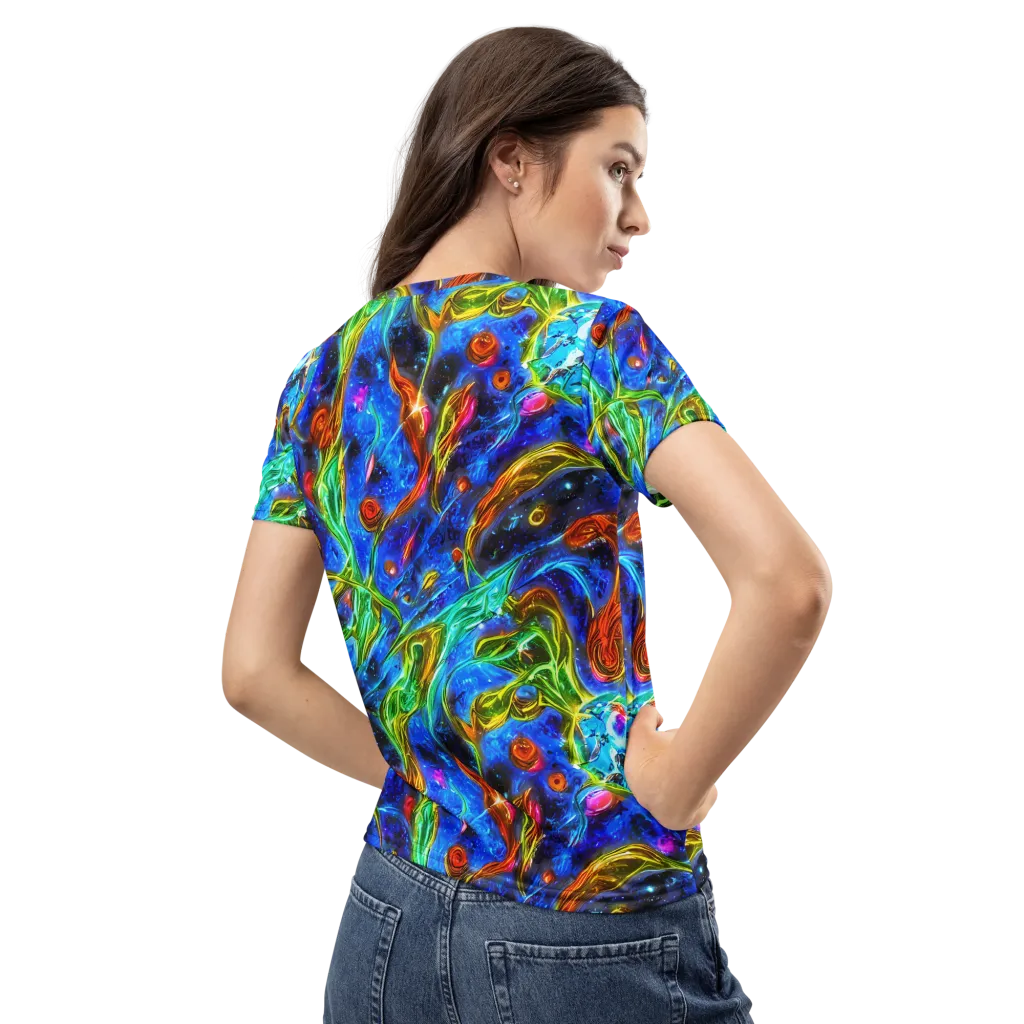 The Cobalt Spiral on Women's Crew Neck T-Shirt — Back