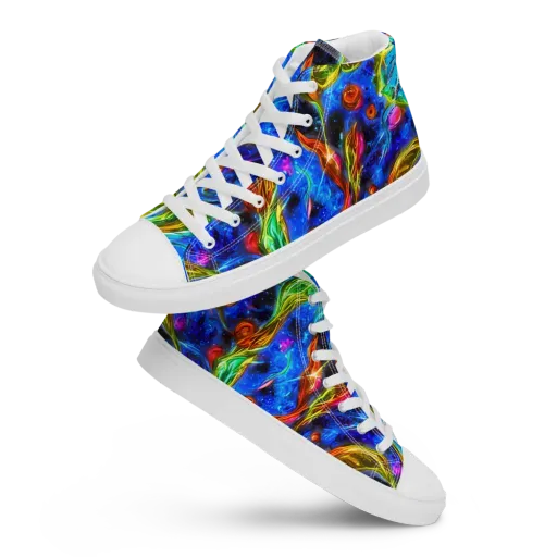 The Cobalt Spiral on a Women's High Top Canvas Shoes